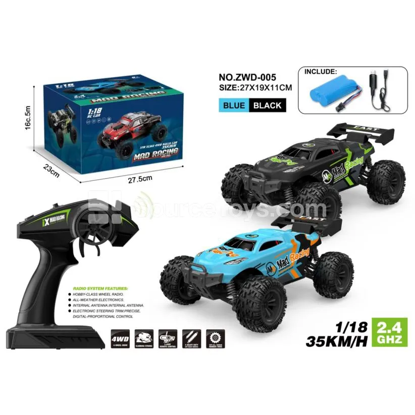 1:18 4WD Proportional High-Speed Racing Car (Small Sealed Box) (ZWD-005)