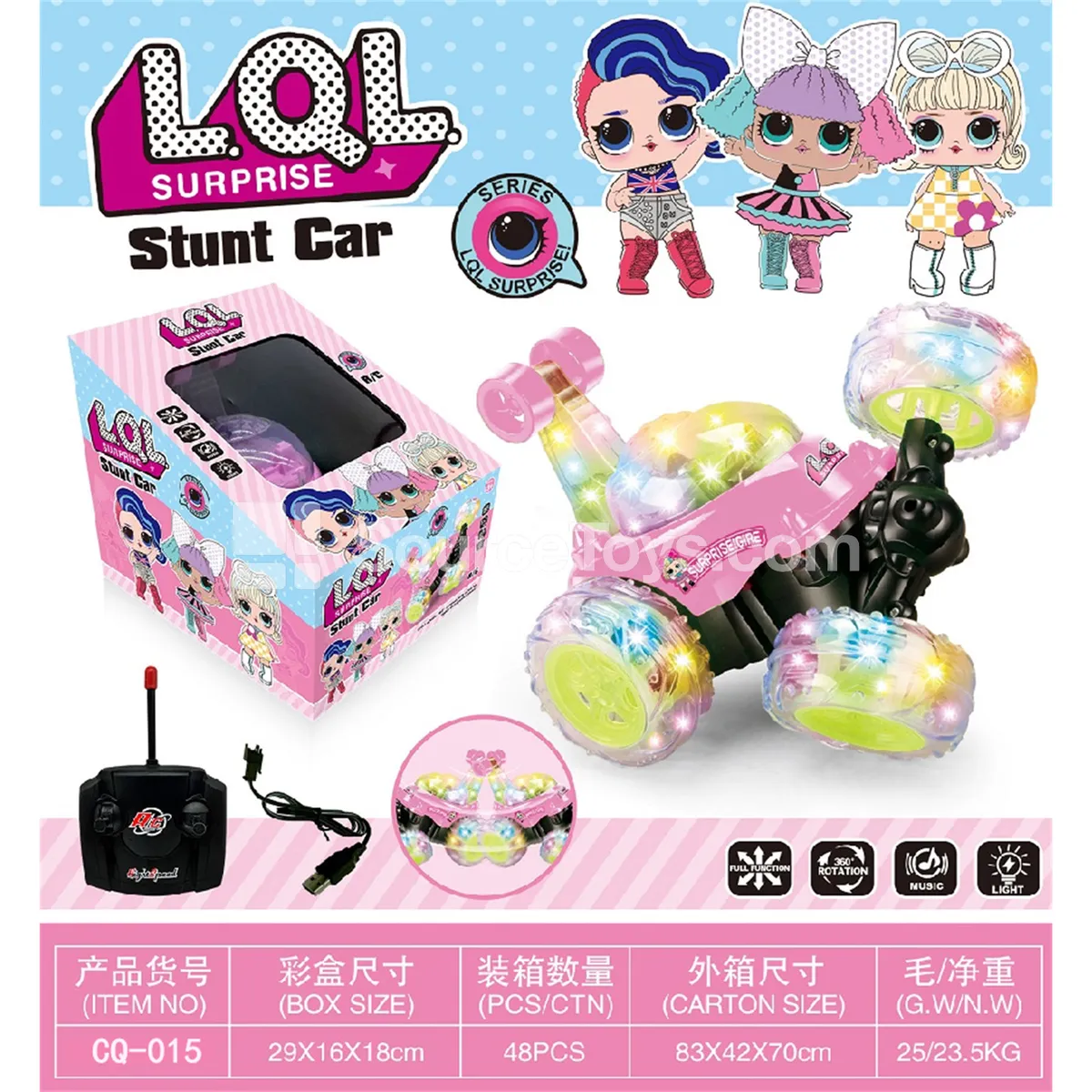 Pink Surprise Doll Stunt Dump Truck (Battery Included)