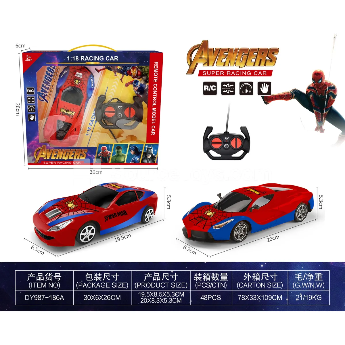 1:18 Remote Control Car (DY987-186A)