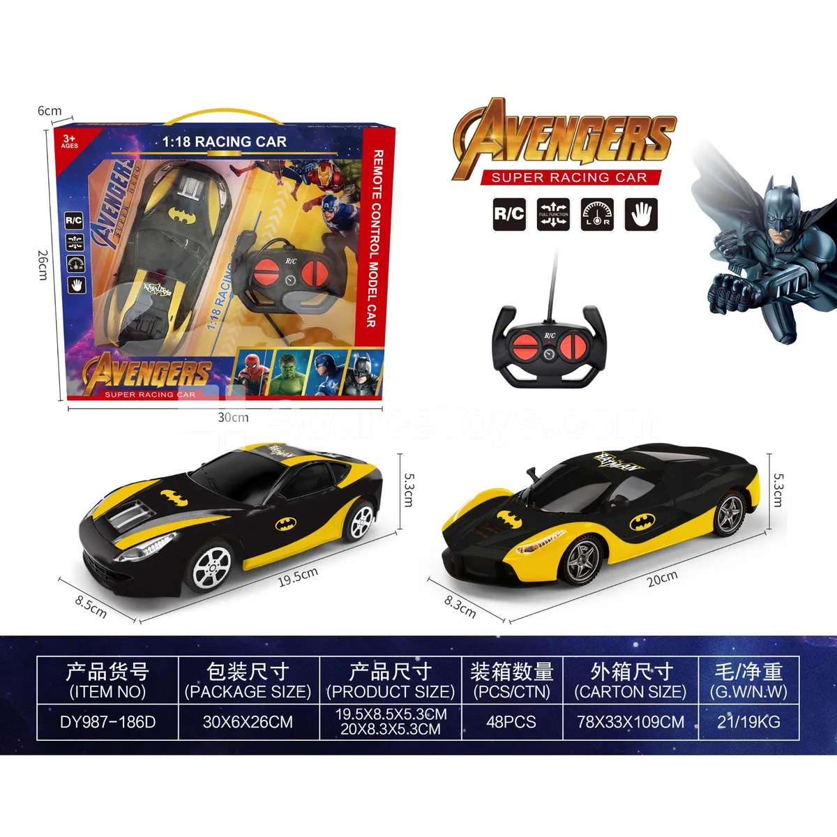 1:18 Remote Control Car (DY987-186D)
