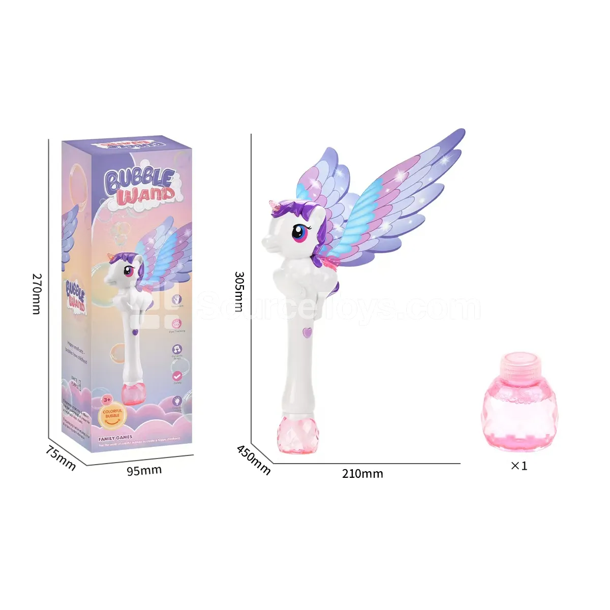 Unicorn Bubble Wand (Single Hole)
