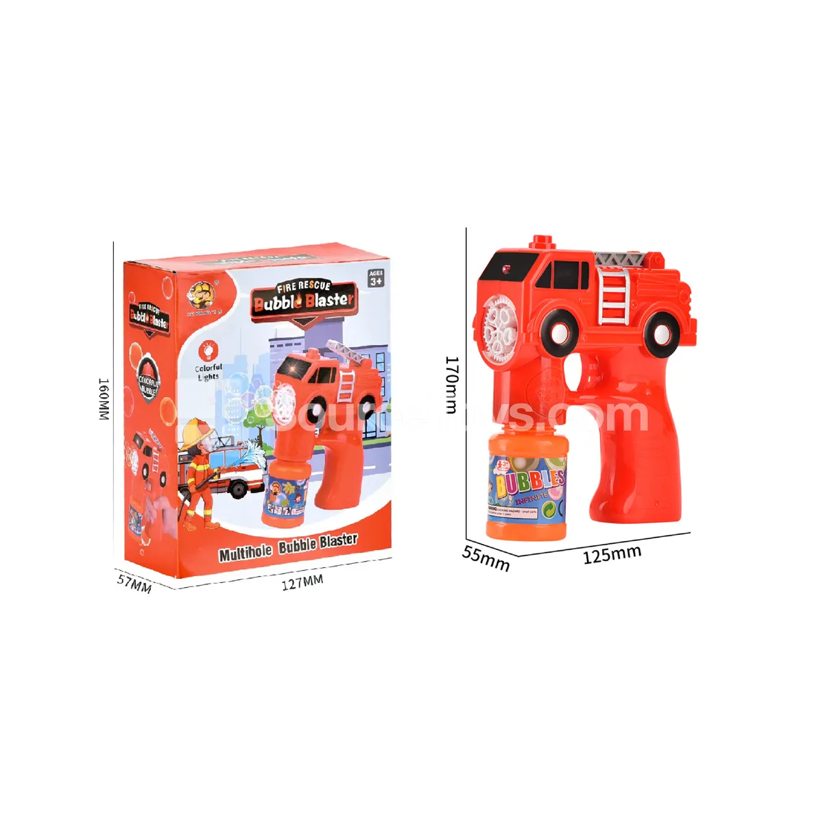 Multihole Fire Truck Bubble Gun (Light) Multihole Fire Truck Bubble Gun (Light)