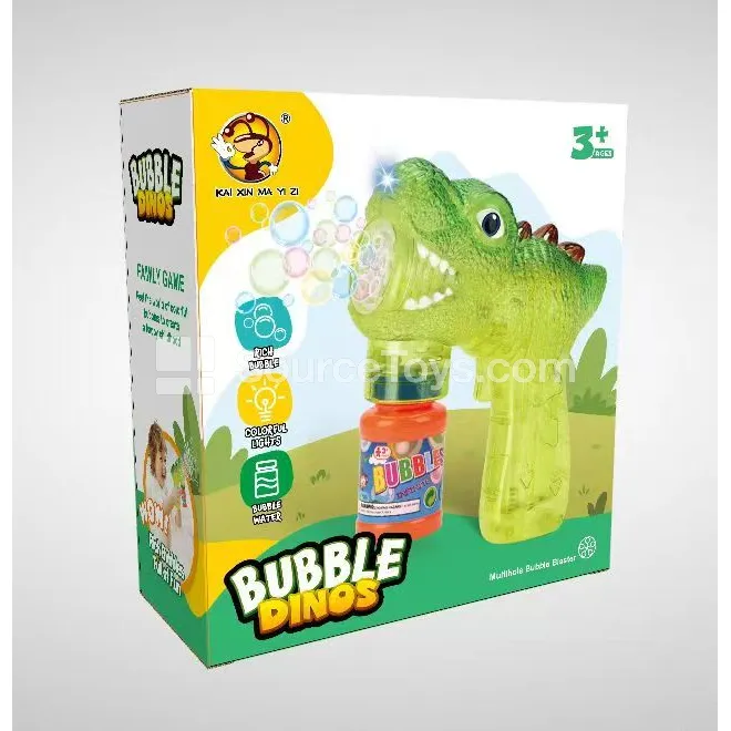 Multi-hole T-rex Bubble Gun with Lights
