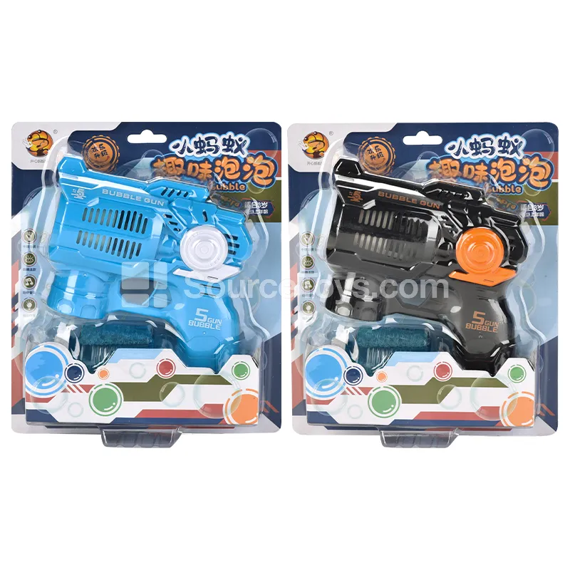 Solid Color Electric Bubble Gun with Lights, Music, and 5-Hole Mechanism