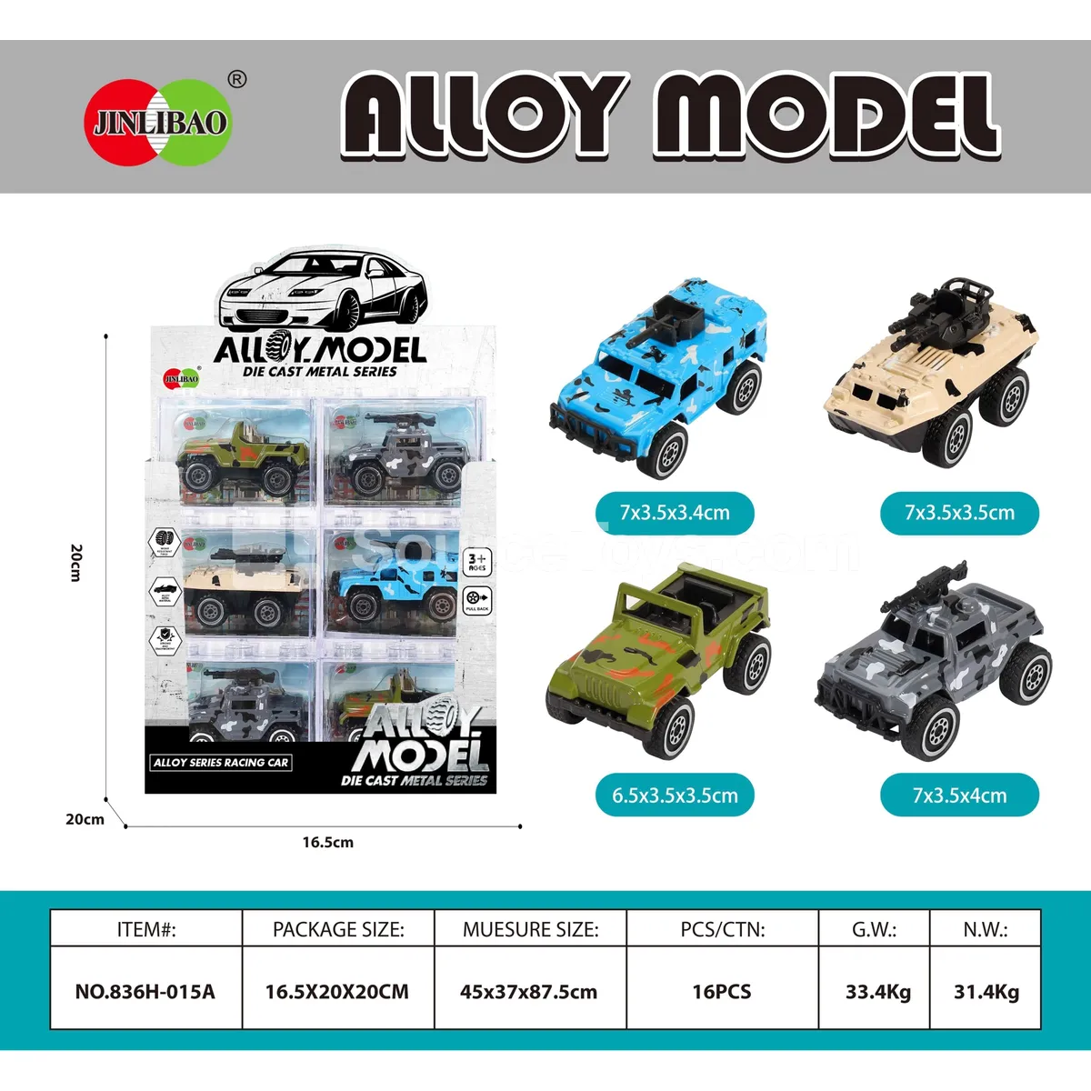24PCS Military Vehicle Building Blocks Set with Alloy Sliding Cars