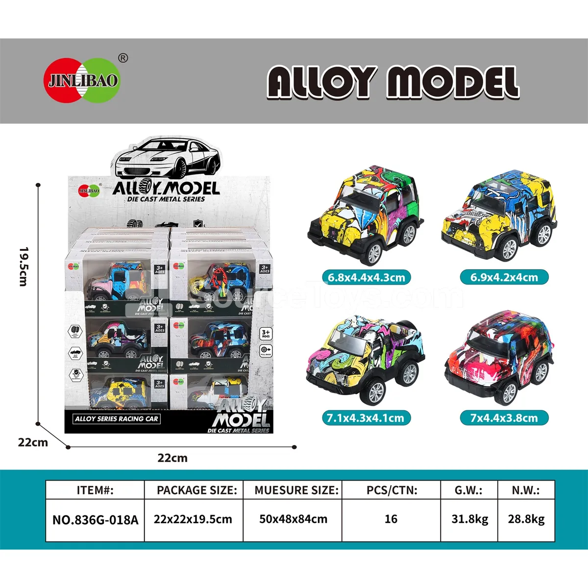 Q Version Alloy Pull-Back Graffiti Off-Road Vehicle 24PCS Q Version Alloy Pull-Back Graffiti Off-Road Vehicle 24PCS
