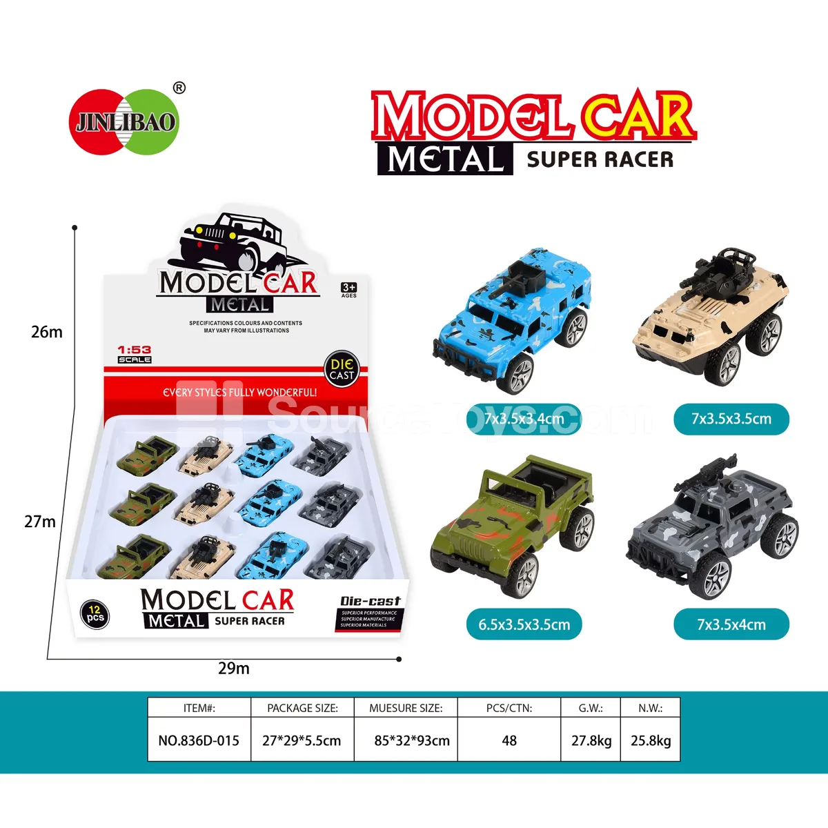 12-Pack Display Box Pull-Back Alloy Military Vehicles 12-Pack Display Box Pull-Back Alloy Military Vehicles