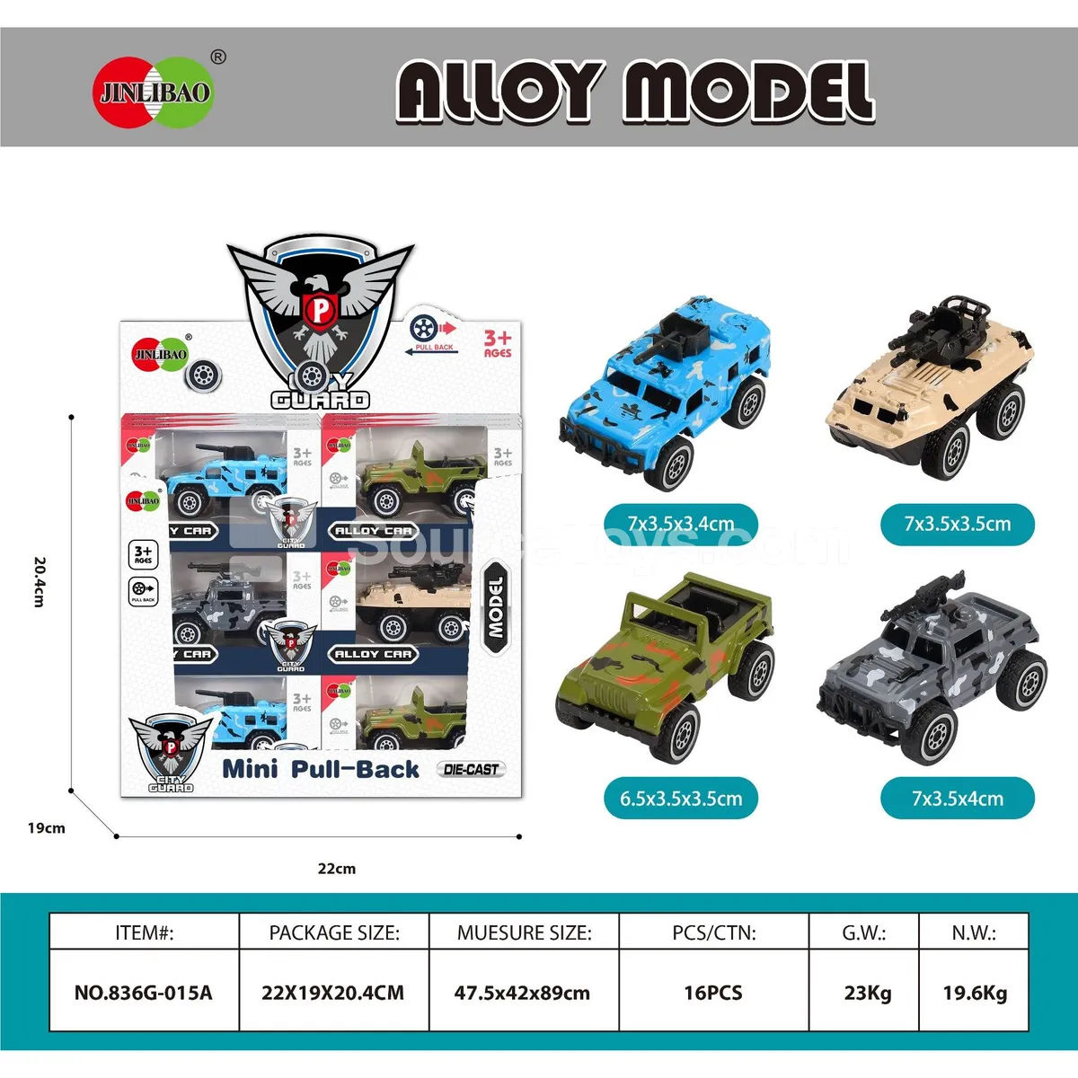 24PCS Display Box Alloy Scooter Military Vehicles