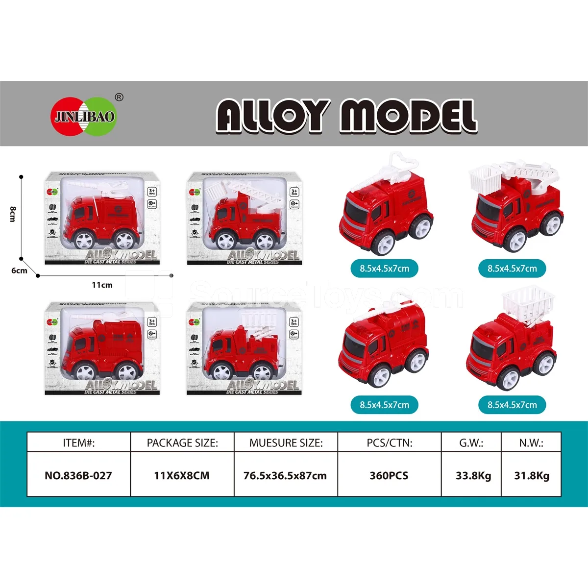 Alloy Friction Fire Truck
