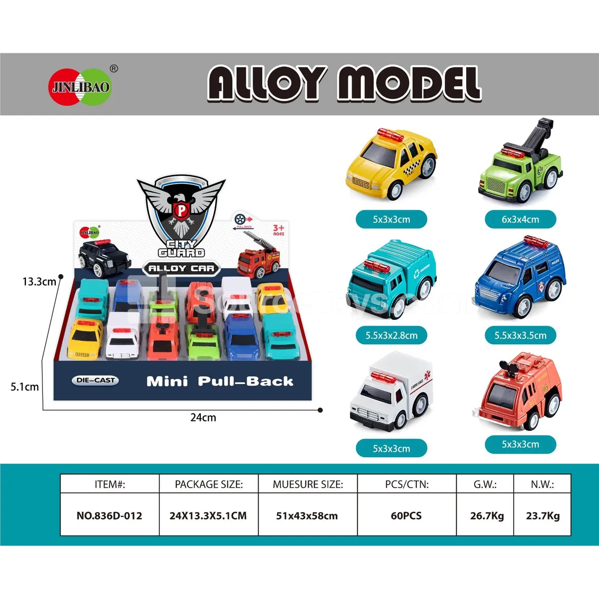 12pcs Display Box Mini Q-Version Pull-Back Alloy Municipal Vehicles 12pcs Display Box Mini Q-Version Pull-Back Alloy Municipal Vehicles