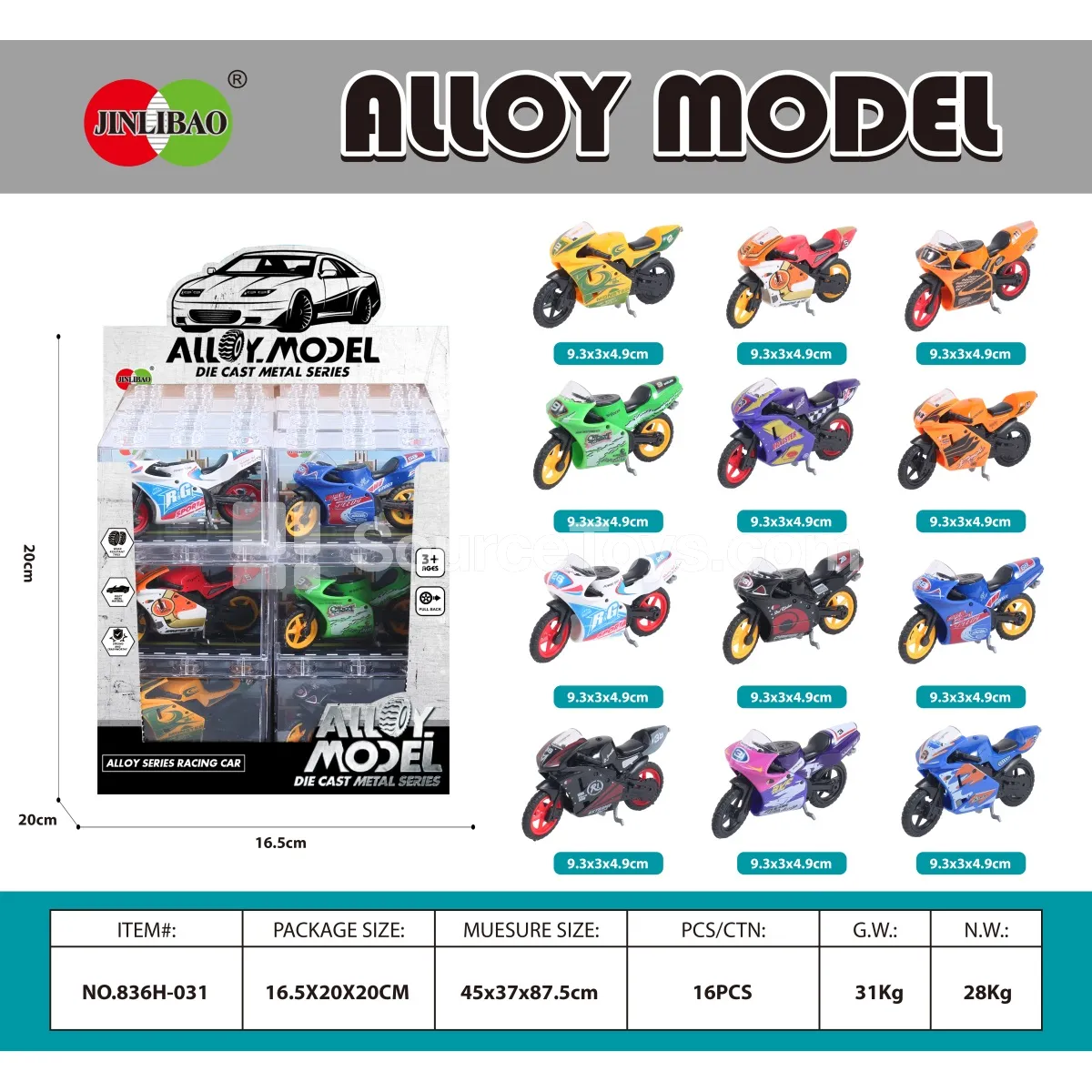 24PCS ABS Building Blocks Box with Alloy Motorcycle 24PCS ABS Building Blocks Box with Alloy Motorcycle