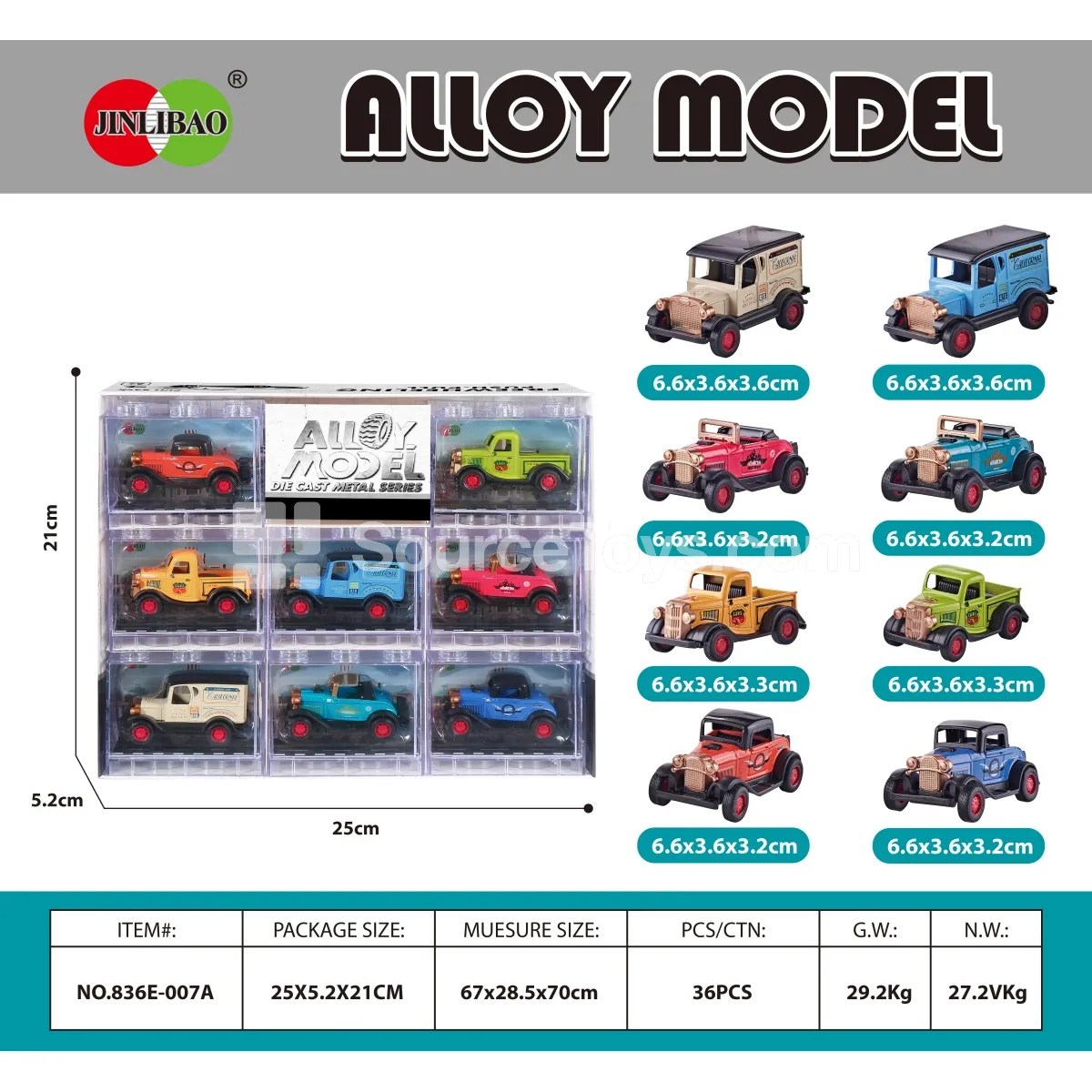 8PCS Building Blocks Window Box Pull-Back Alloy Vintage Cars