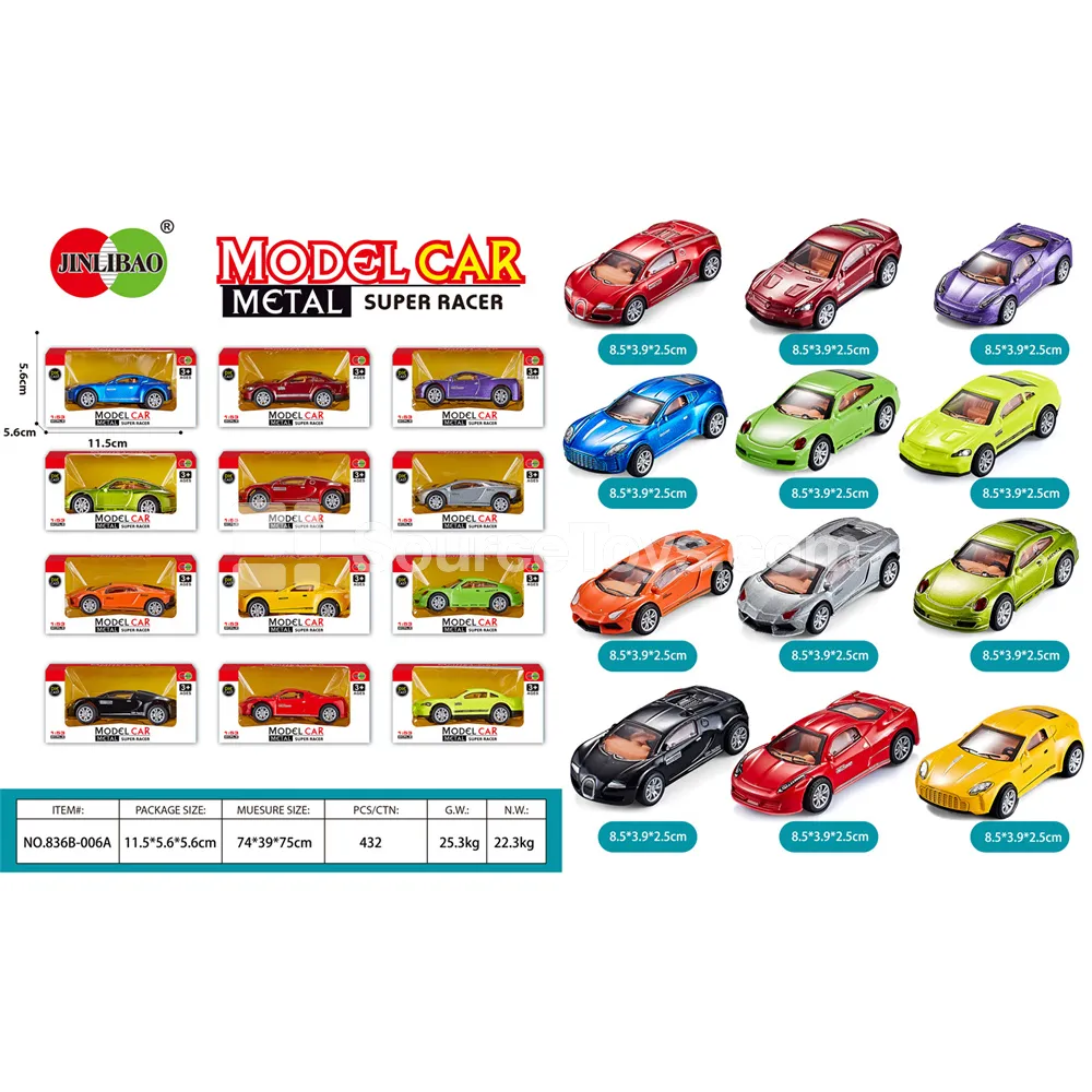 24PCS Display Box Pullback Alloy Sports Cars 24PCS Display Box Pullback Alloy Sports Cars