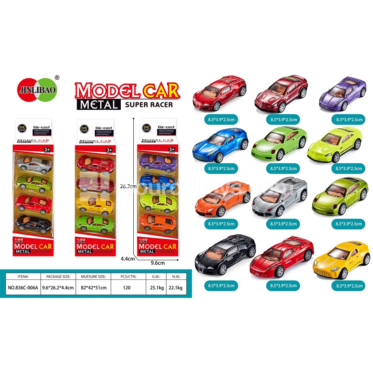 4-Pack Window Box Pull-Back Alloy Sports Cars 4-Pack Window Box Pull-Back Alloy Sports Cars