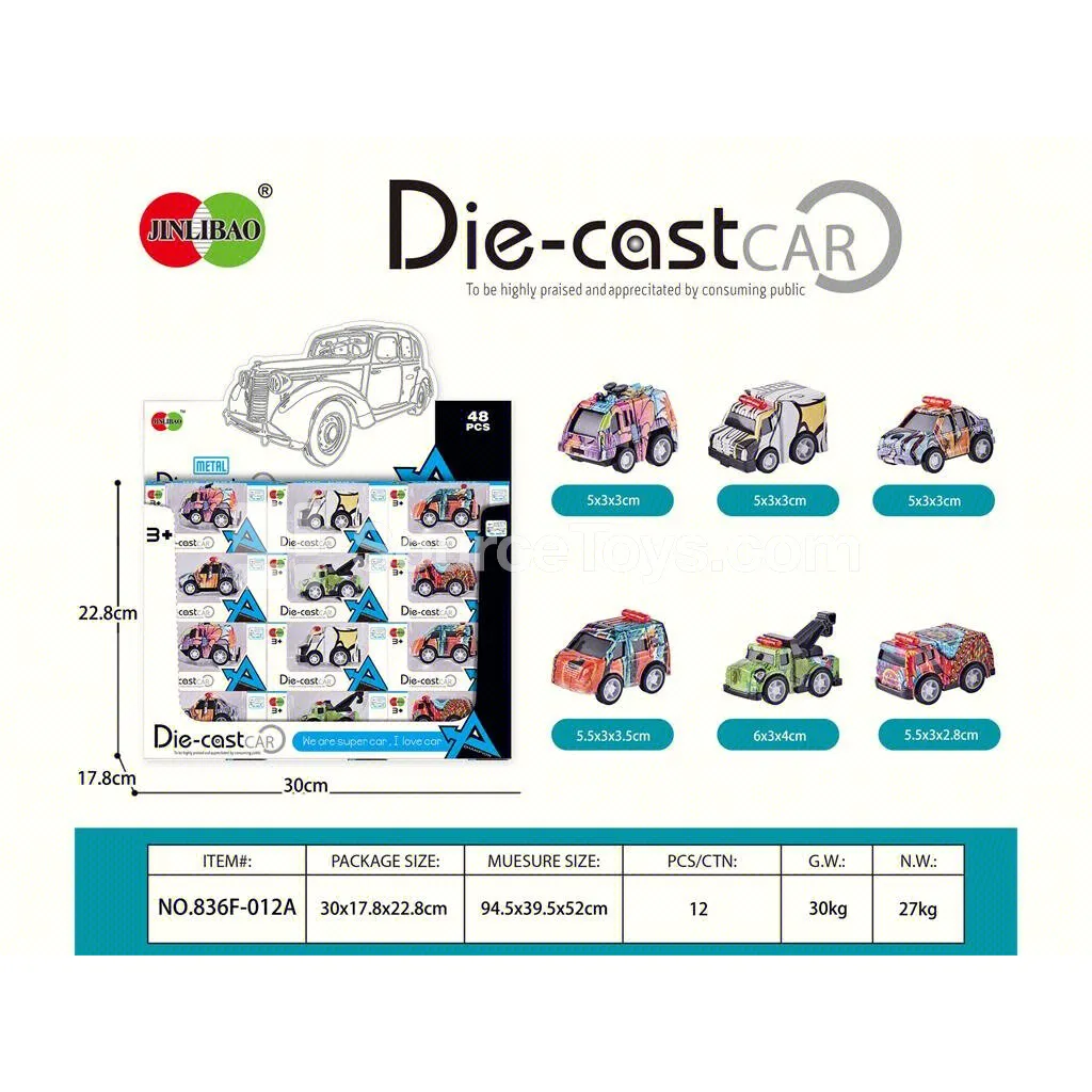 48PCS Display Box Mini Q-Style Doodle Pullback Alloy City Vehicle Set 48PCS Display Box Mini Q-Style Doodle Pullback Alloy City Vehicle Set