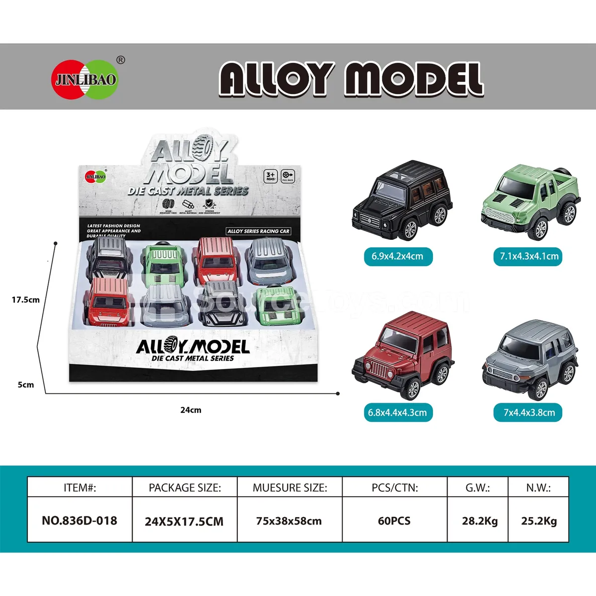 8PCS Flat Display Box Alloy Q-Version Pullback Off-Road Vehicles 8PCS Flat Display Box Alloy Q-Version Pullback Off-Road Vehicles