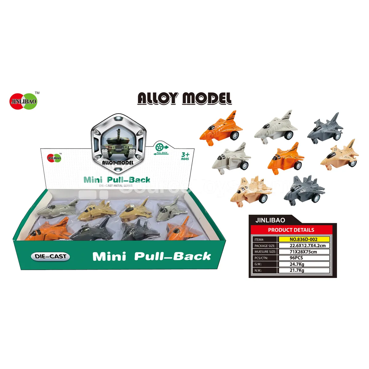 Mini Die-cast Pull-back Fighter Plane Set - 8 pcs Display Box Mini Die-cast Pull-back Fighter Plane Set - 8 pcs Display Box