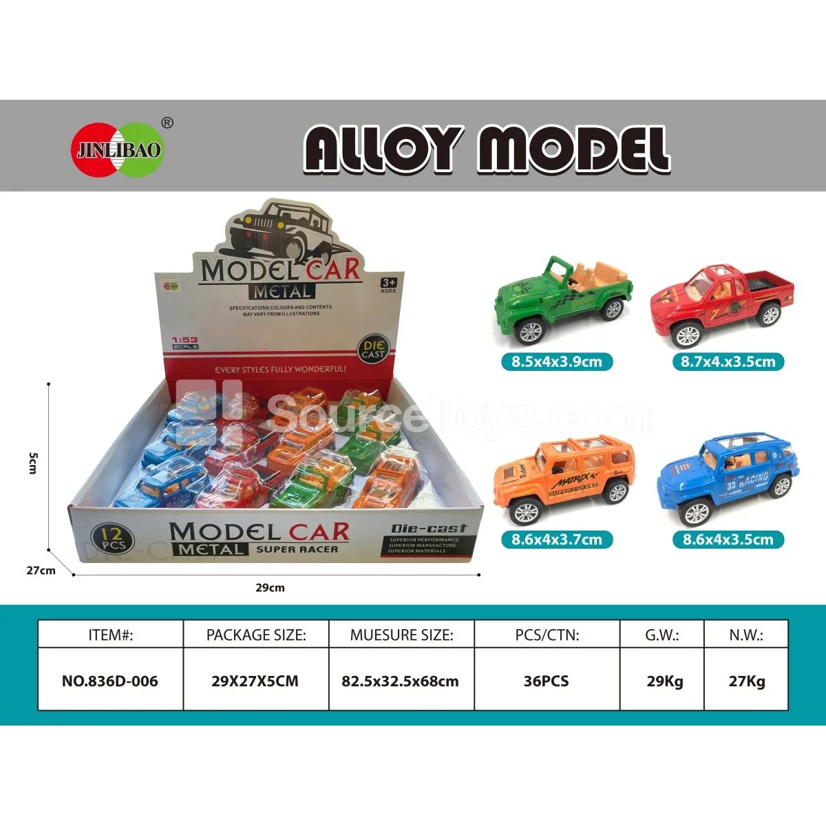 12-Pack Pull-Back Alloy Racing Cars in Flat Display Box 12-Pack Pull-Back Alloy Racing Cars in Flat Display Box