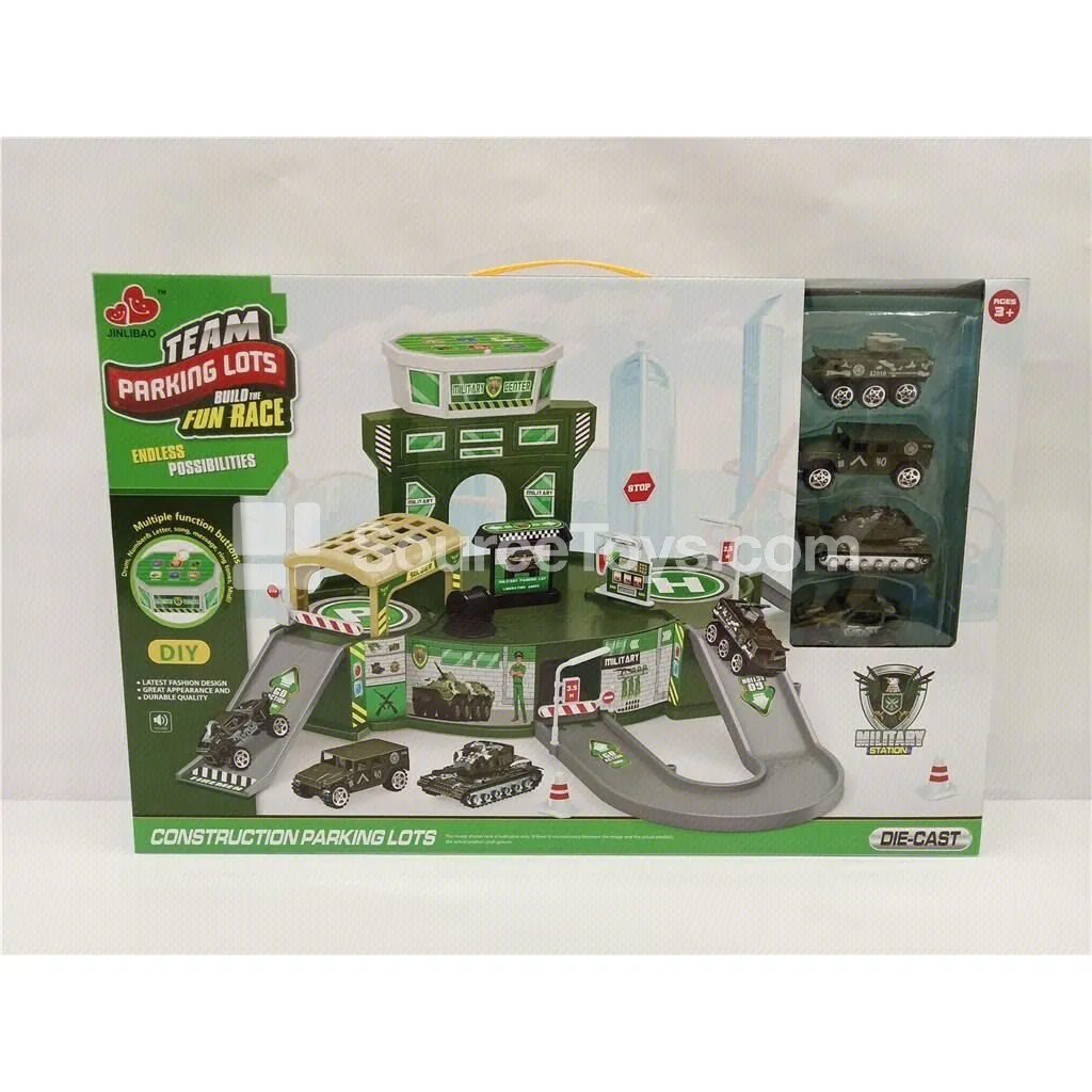 Military Arch Music Box with 4 Alloy Cars Military Arch Music Box with 4 Alloy Cars