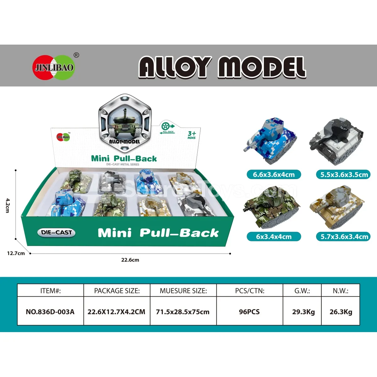 Mini Graffiti Pull-Back Alloy Tank - 8pcs Display Box Mini Graffiti Pull-Back Alloy Tank - 8pcs Display Box