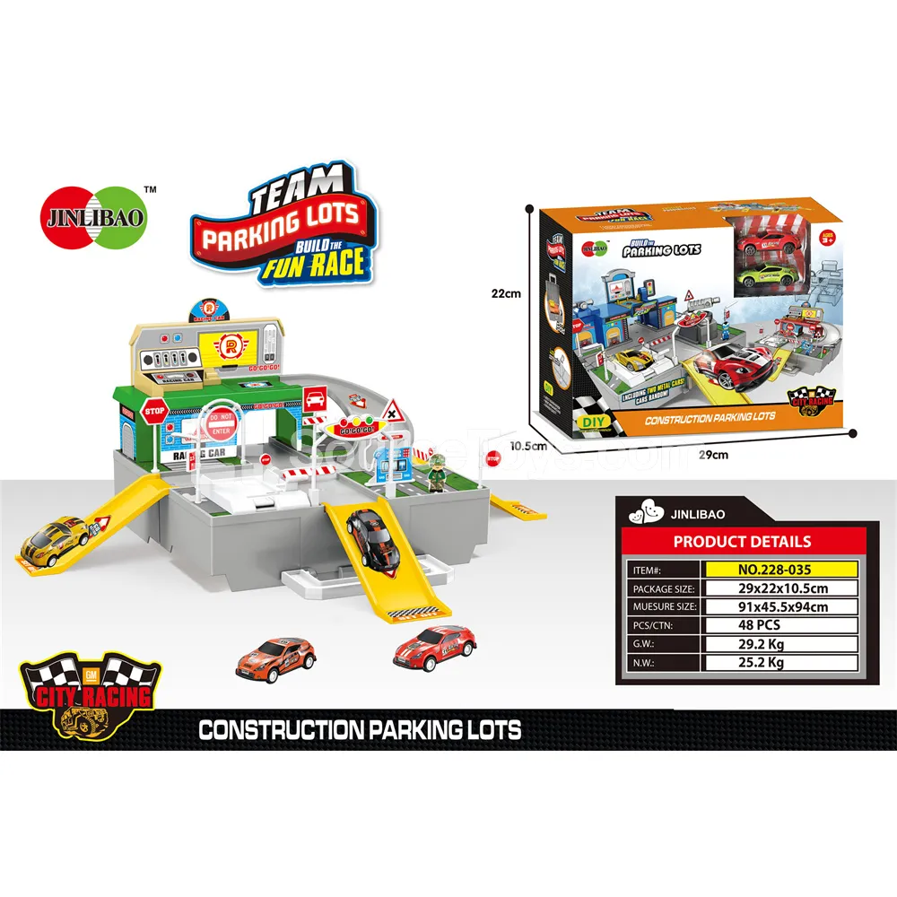 Carrying Case with Green Racing Scene and 2 Metal Cars