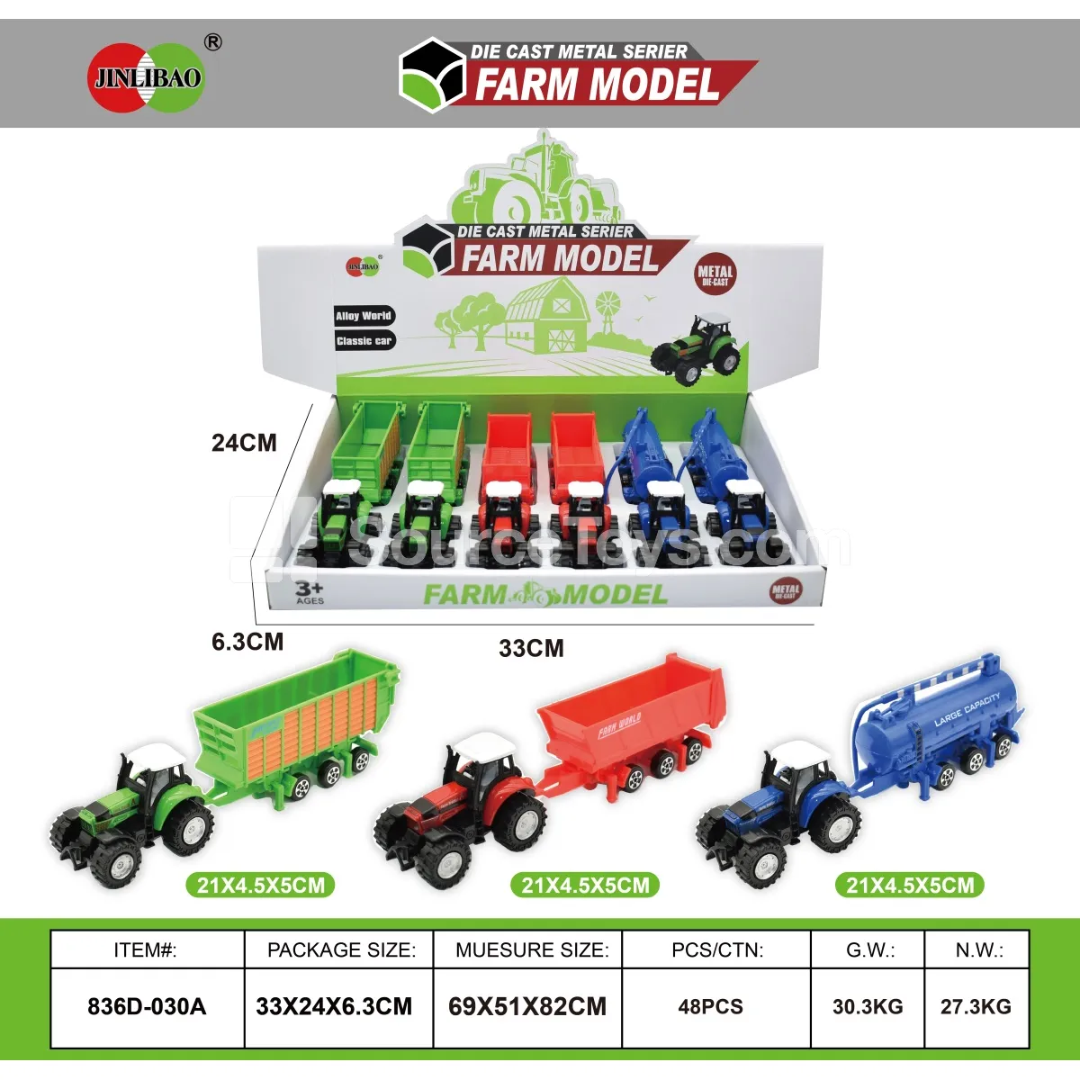 6PCS Alloy Scooter Farmer Trailer in Display Box 6PCS Alloy Scooter Farmer Trailer in Display Box