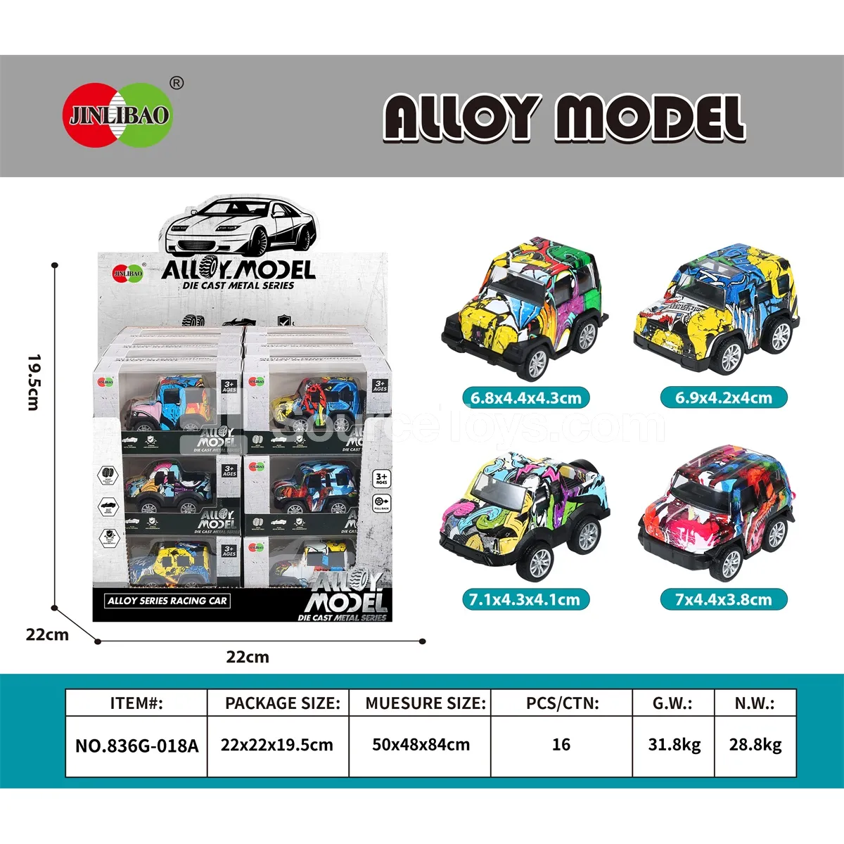 24PCS Display Box Alloy Q-Style Pullback Graffiti Off-Road Vehicles 24PCS Display Box Alloy Q-Style Pullback Graffiti Off-Road Vehicles