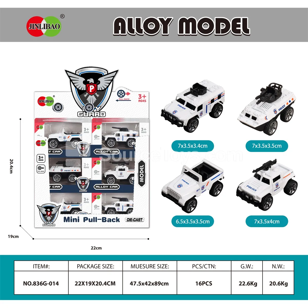 24PCS Display Box Alloy Pullback White Police Car 24PCS Display Box Alloy Pullback White Police Car