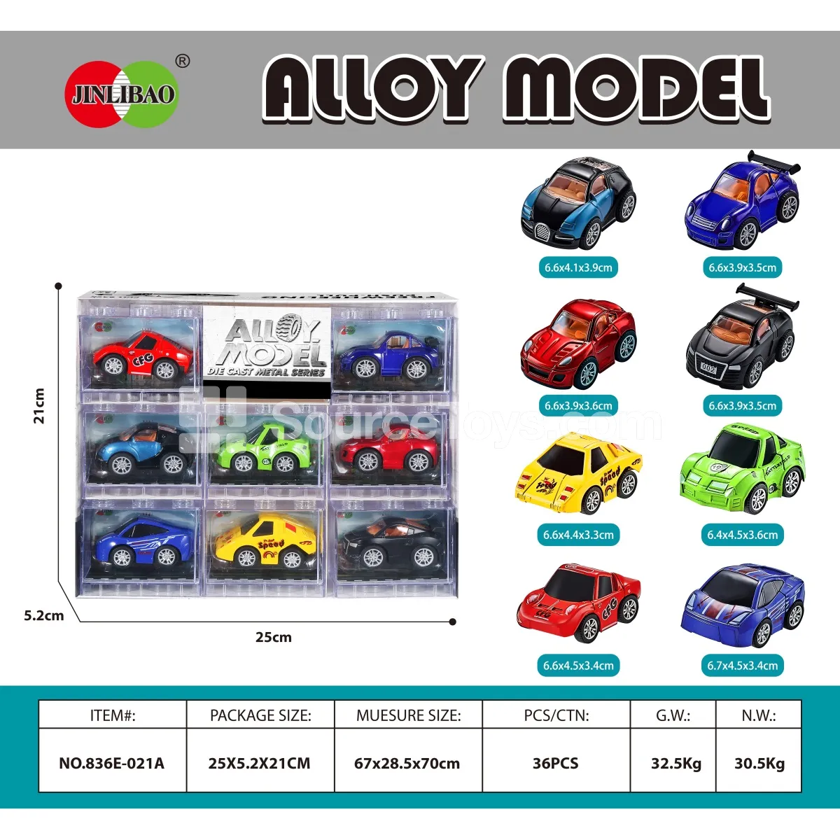 8PCS Building Blocks Window Box Alloy Q-Style Pull-Back Racing Cars