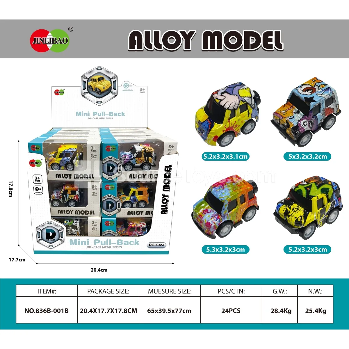 24PCS Display Box Mini Graffiti Pull-Back Alloy Cars 24PCS Display Box Mini Graffiti Pull-Back Alloy Cars