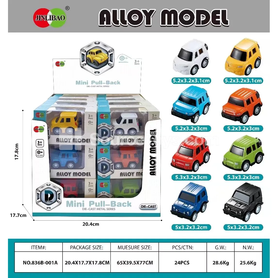 24PCS Display Box Mini Q-Style Friction Alloy Cars 24PCS Display Box Mini Q-Style Friction Alloy Cars