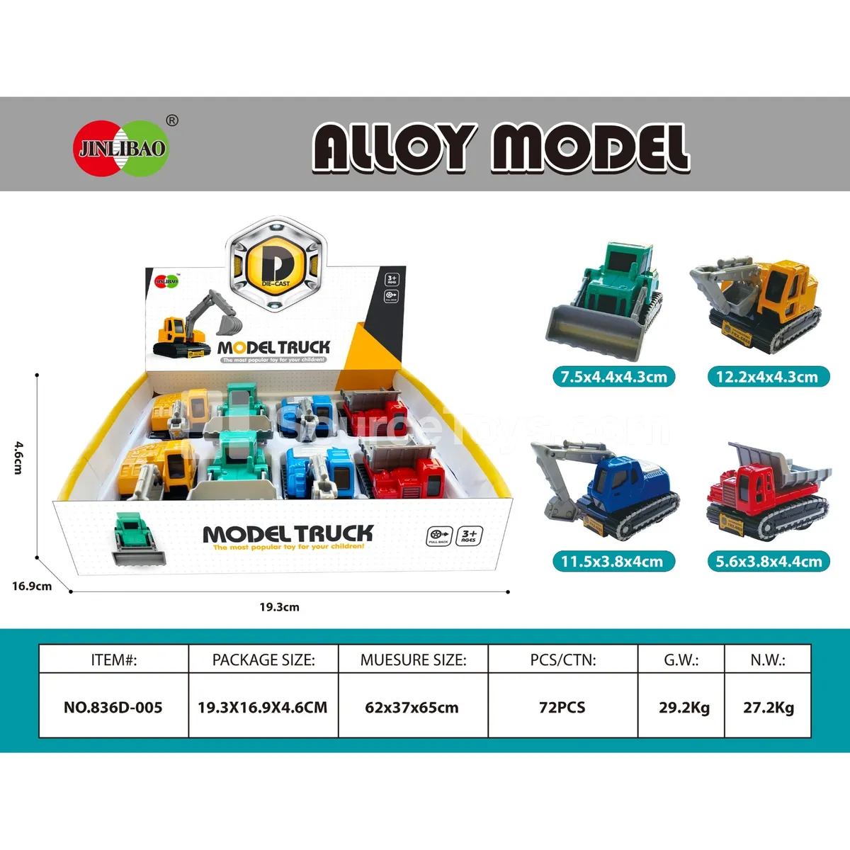 Mini Q Version Friction Powered Alloy Construction Vehicles Set of 8 in Display Box Mini Q Version Friction Powered Alloy Construction Vehicles Set of 8 in Display Box
