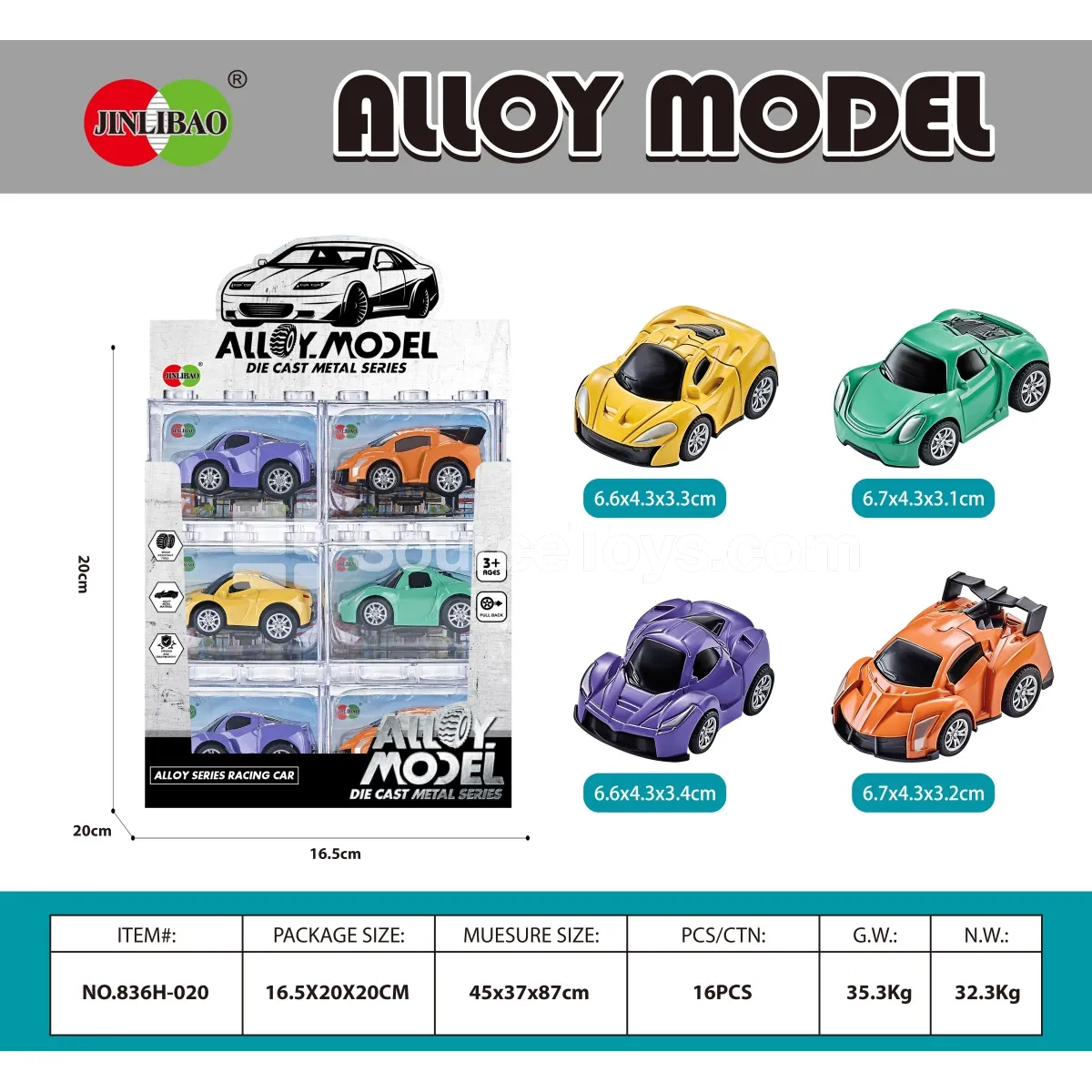 24PCS ABS Building Blocks Alloy Q Version Pullback Race Car