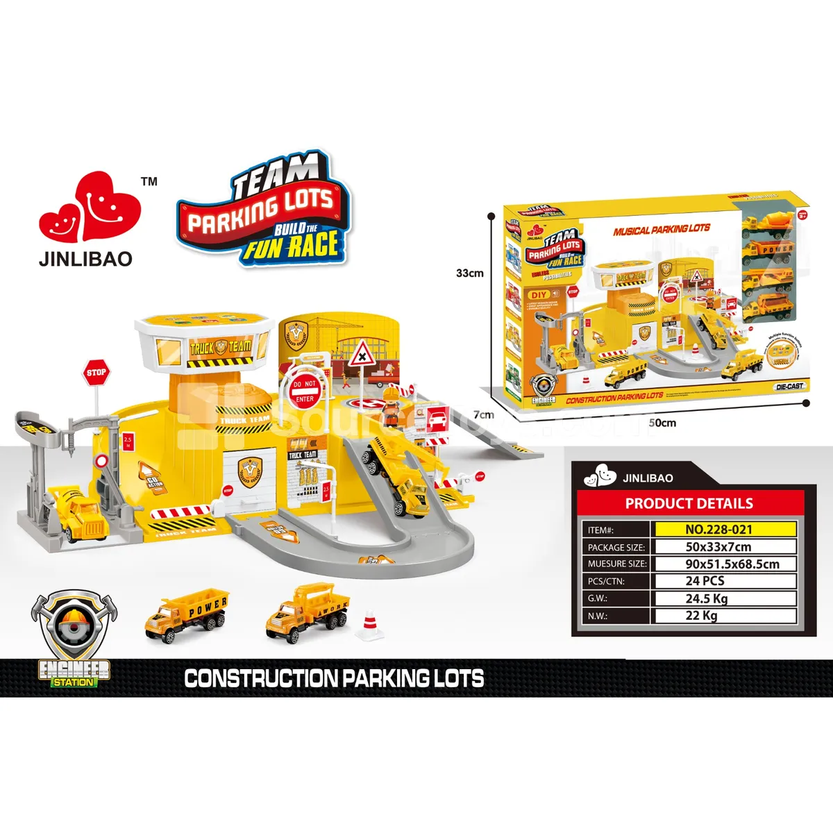 DIY Assembly Parking Garage with Music Box and 4 Alloy Cars DIY Assembly Parking Garage with Music Box and 4 Alloy Cars