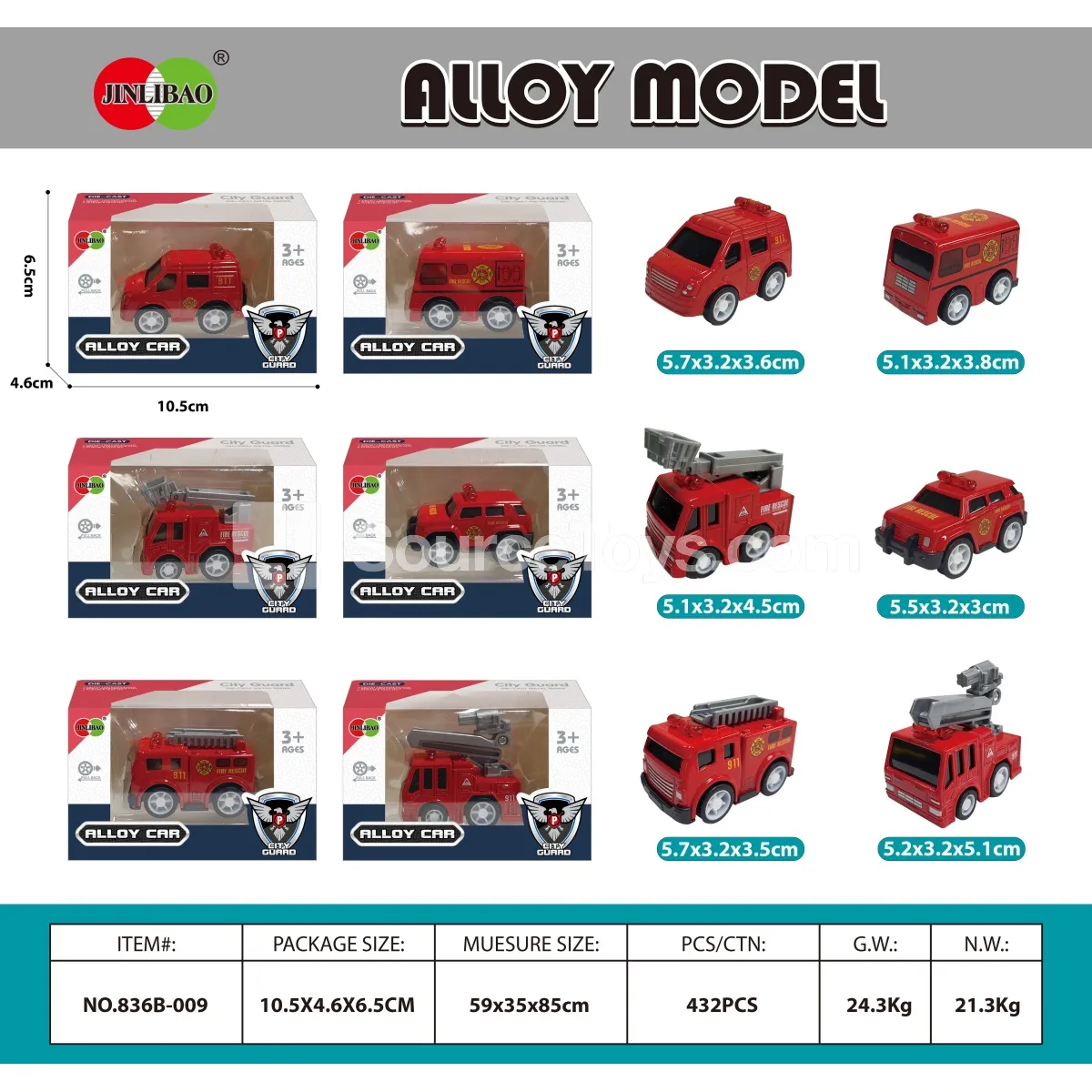 Mini Q-Style Friction-Powered Alloy Fire Truck Mini Q-Style Friction-Powered Alloy Fire Truck