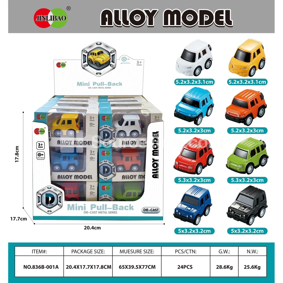 24PCS Display Box Mini Q-Style Pullback Alloy Cars 24PCS Display Box Mini Q-Style Pullback Alloy Cars