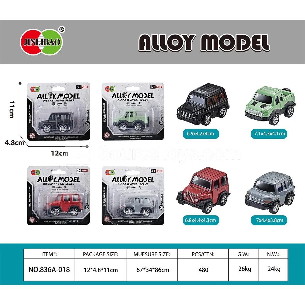 Alloy Q-version Pull-back Off-road Vehicle