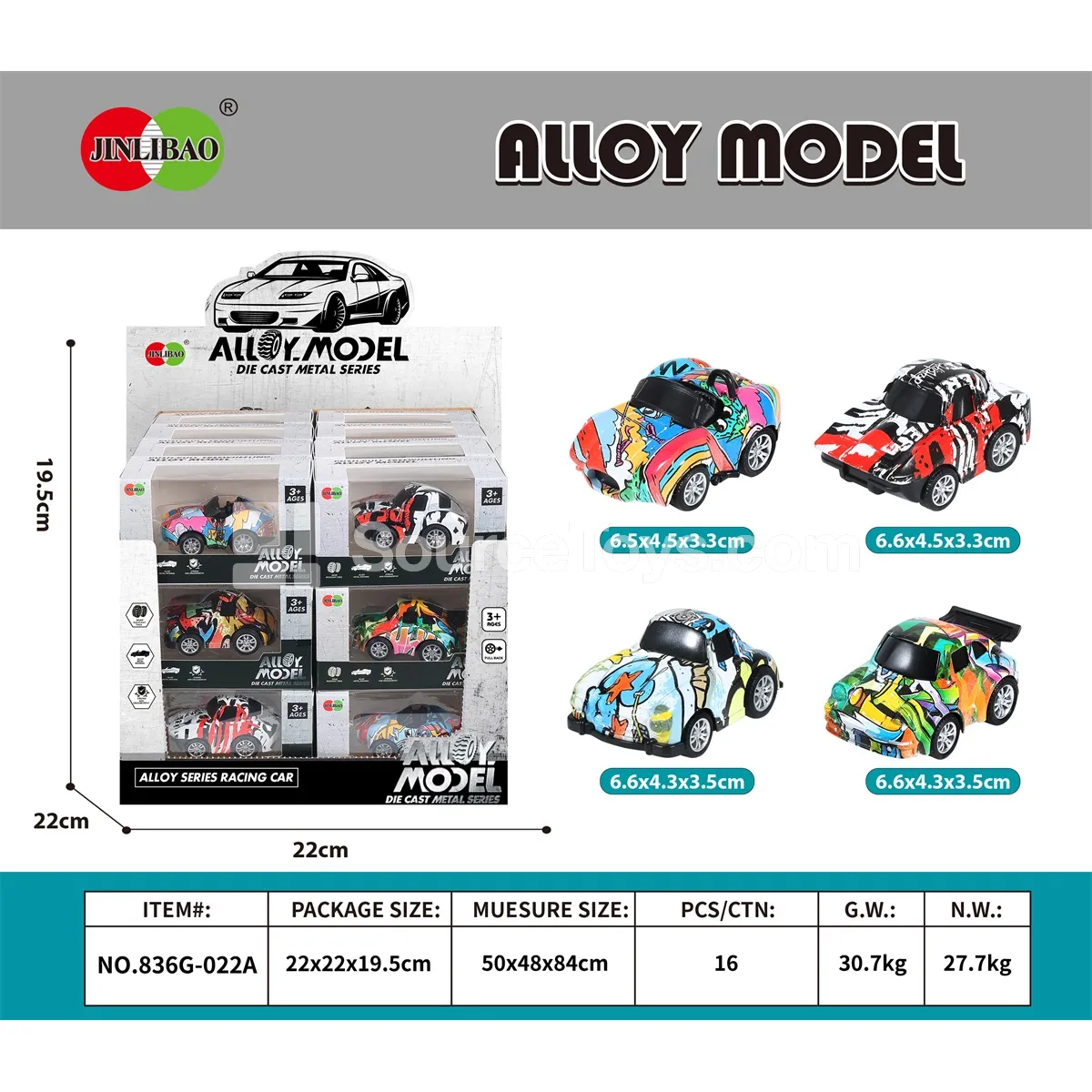 24PCS Display Box Alloy Mini Friction-Powered Graffiti Sports Cars